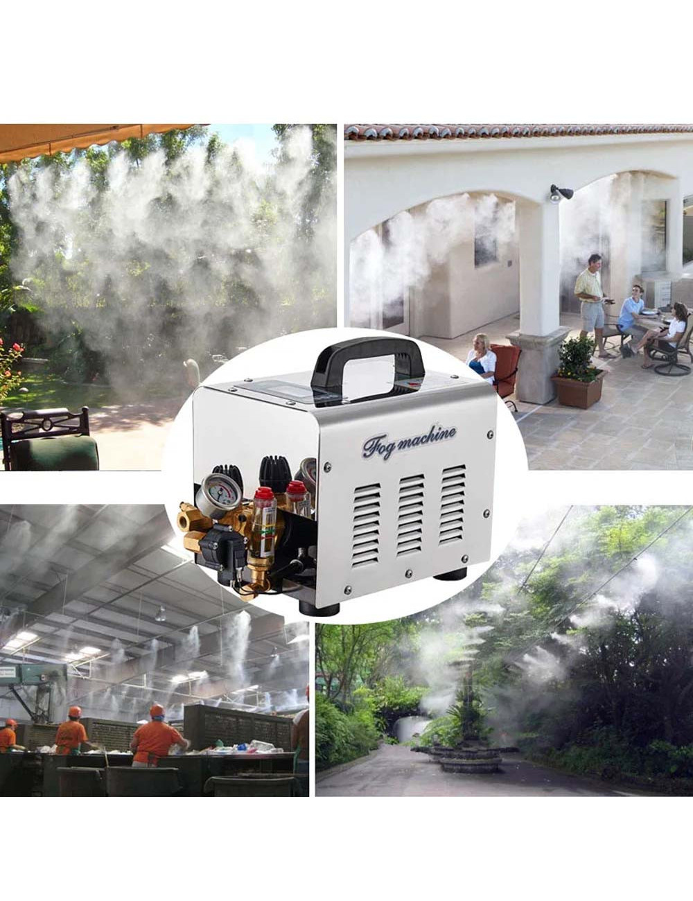 FOG MACHINE 120W WITH & 5 MTR HOSE 5 NOZZLES SS COVER