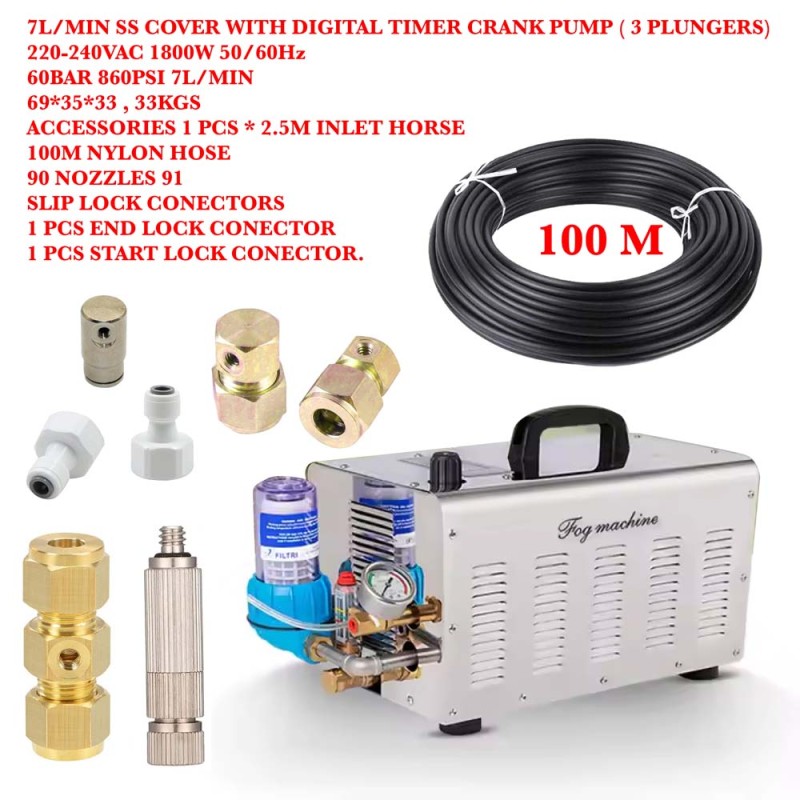 PC-2804 FOG MACHINE 1.8KW 100 MTR HOSE 90 NOZZLES 7LTR