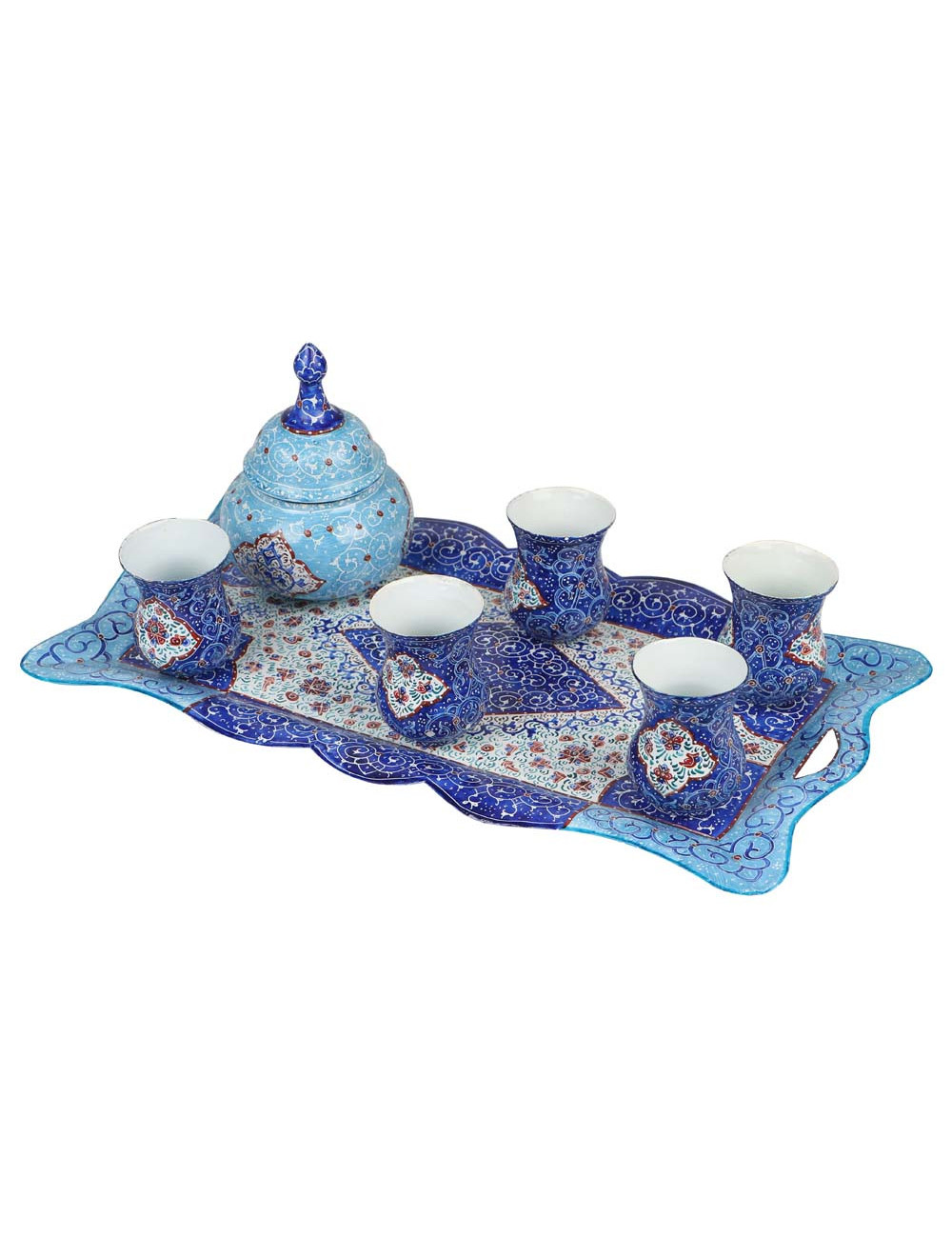 ENAMEL COATED TEA SET