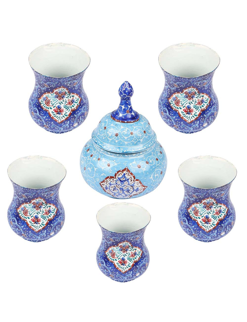 ENAMEL COATED TEA SET