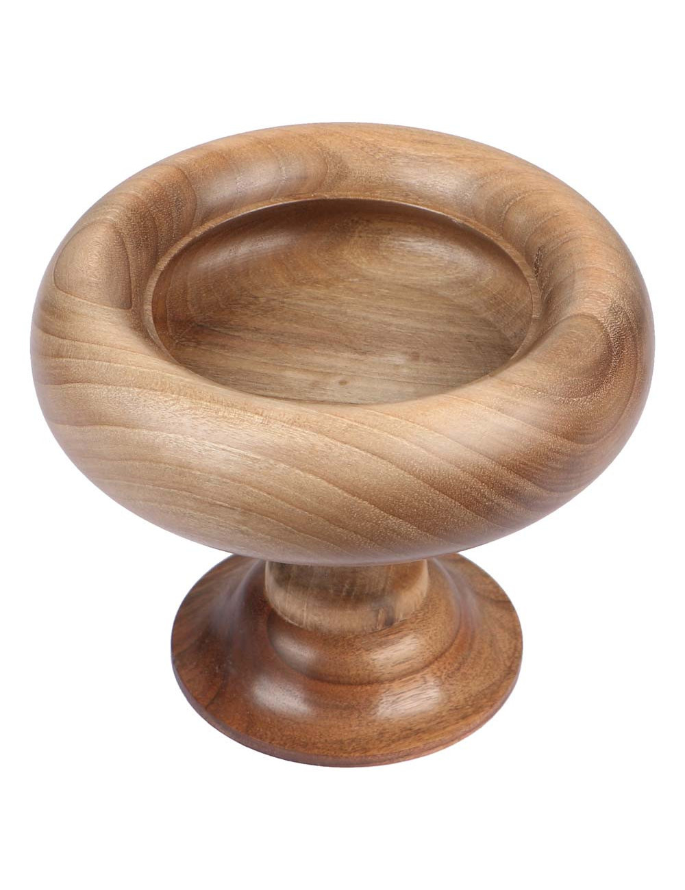 2012 WOODEN CANDY BOWL WITH FOOT 17CM