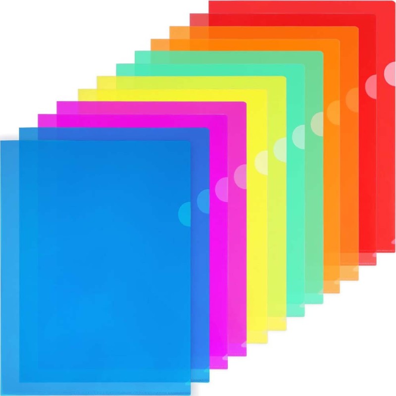 Colored transparent folder, packet of 12 pieces