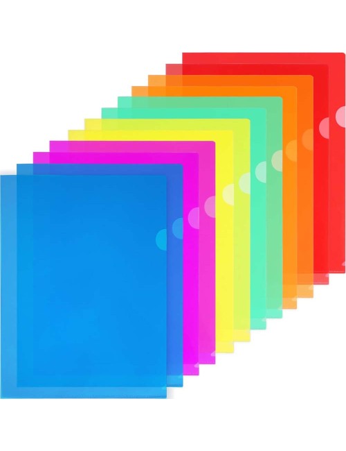 Colored transparent folder, packet of 12 pieces