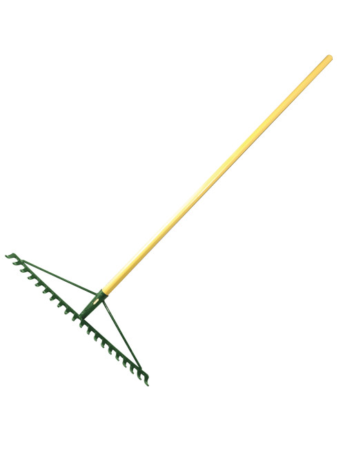 G01N1E METAL RAKE W/ WOODEN HANDLE 48" x 20T