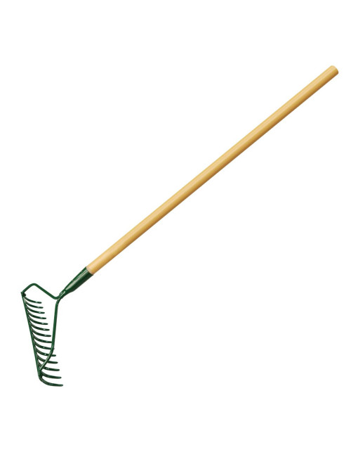 G01 METAL RAKE W/ WOODEN HANDLE 48" x 14T