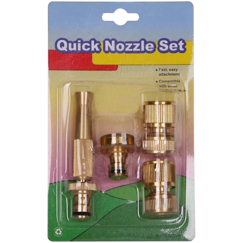 KB42E BRASS HOSE CONNECTOR 4 PCS NOZZLE SET