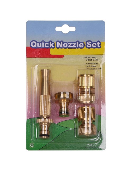 KB42E BRASS HOSE CONNECTOR 4 PCS NOZZLE SET