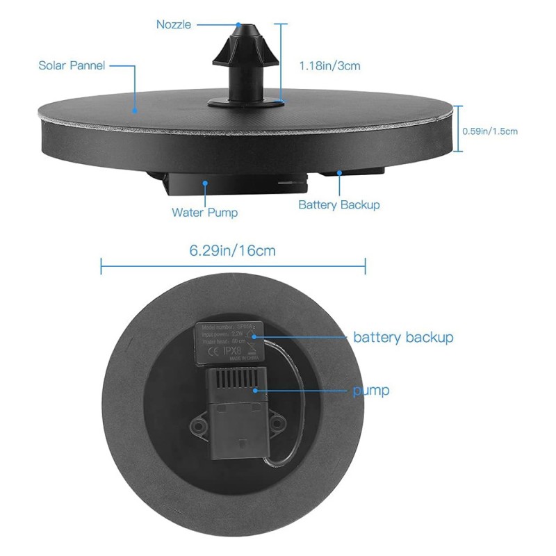 SP01B SOLAR FOUNTAIN 180MM