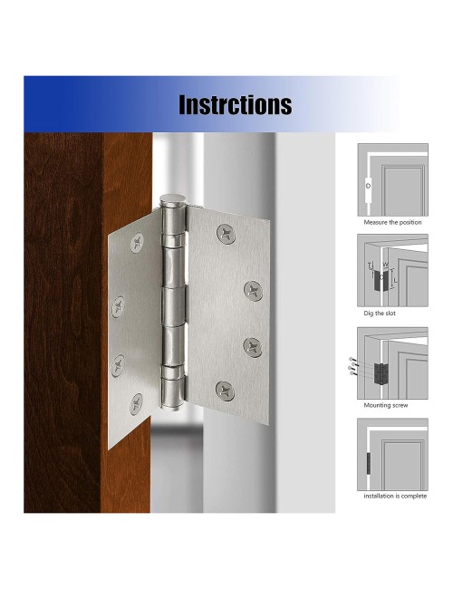 WOOD HINGES SILVER SS 4 X 3 X 4.5"