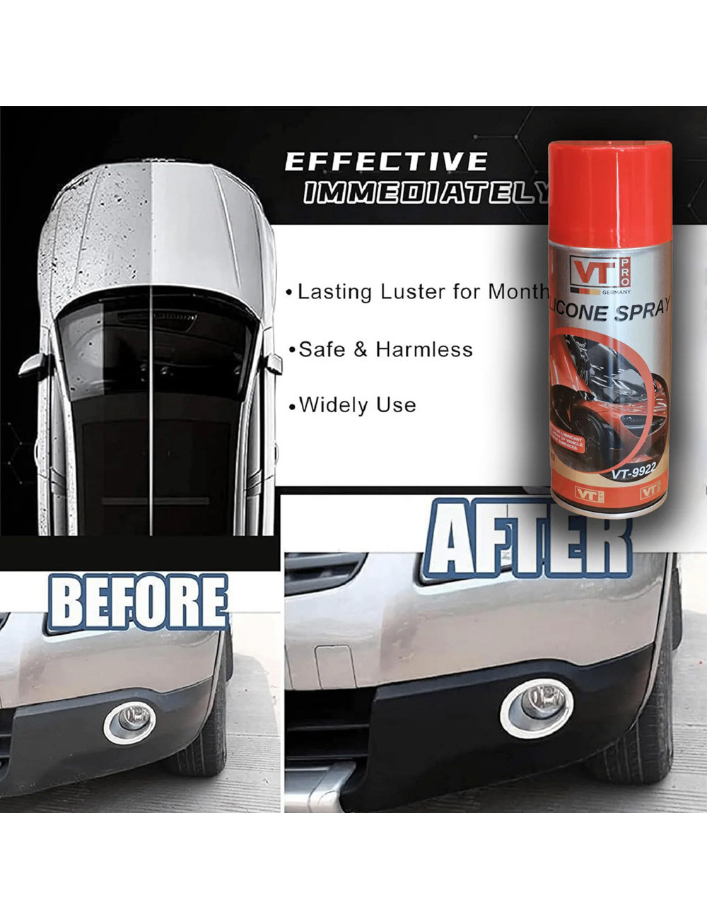 VT9923 SILICONE SPRAY 450ML ملمع ربلات سيارة