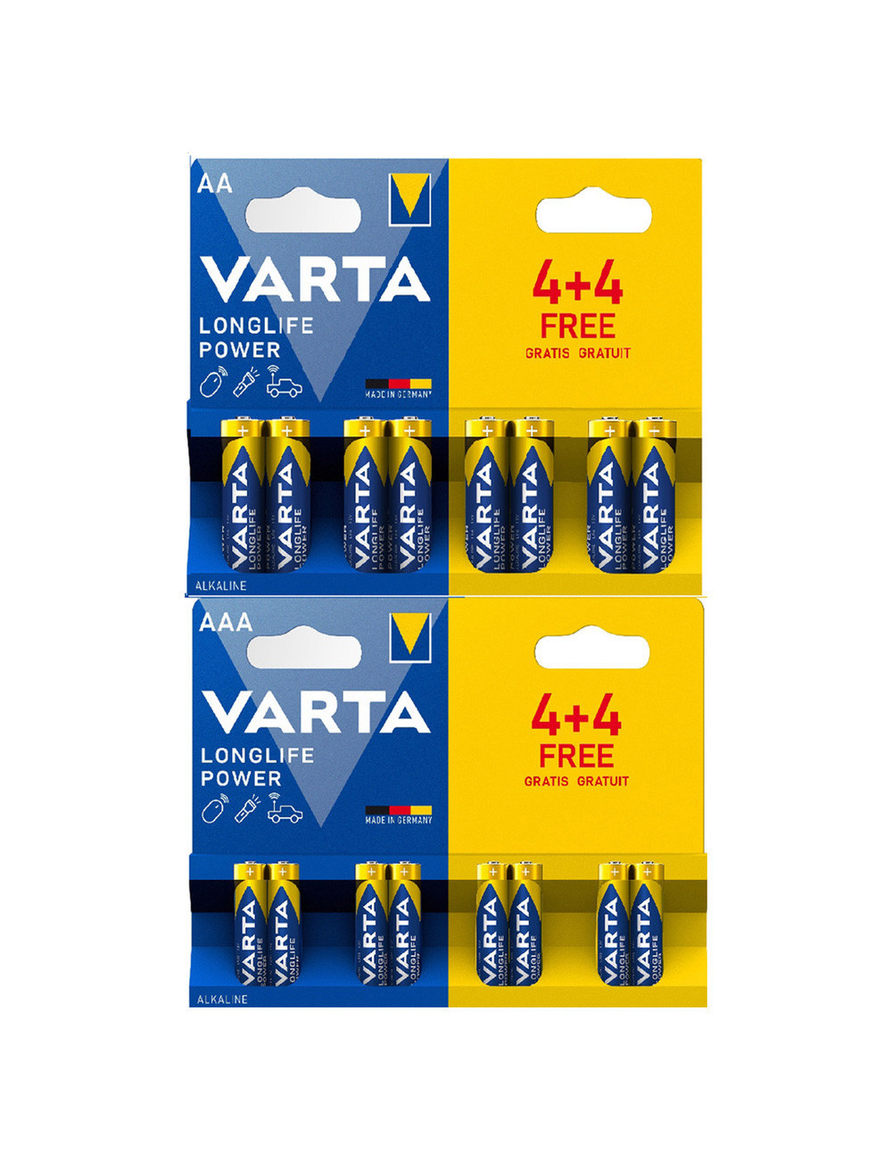 LONGLIFE POWER BATTERY 4+4AA + 4+4AAA