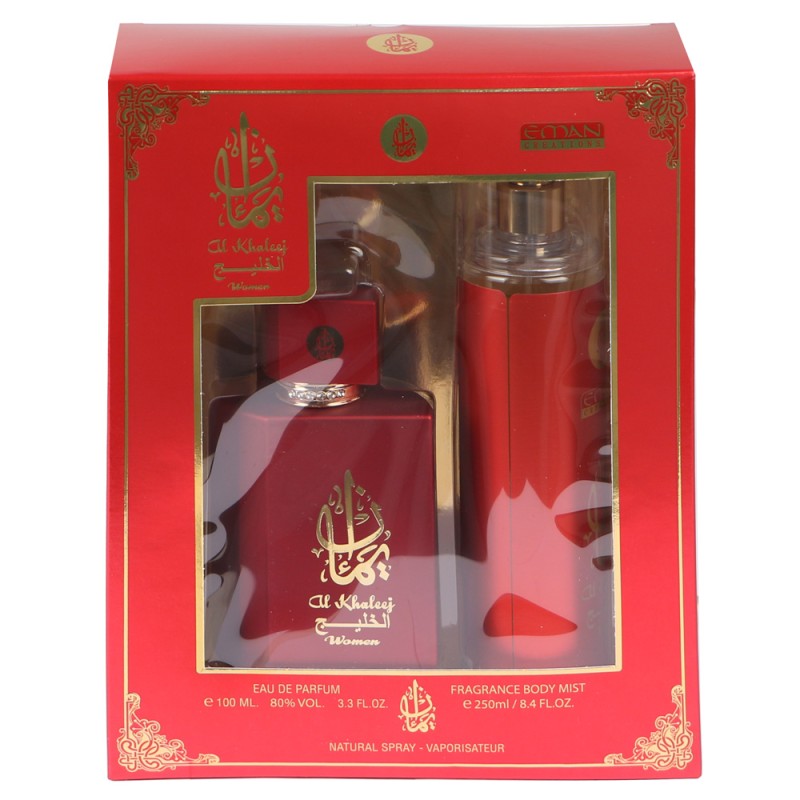 AL KHALEEJ WOMEN GIFT SET PERFUME 100ML+DEO 250ML