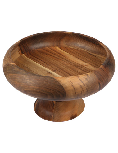 2080 WOODEN PEDESTAL FRUIT BOWL 11"