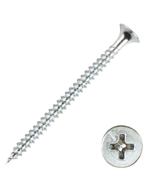 PHILLIPS BUGLE HEAD DRYWALL SCREW WHITE 2.5" × 8