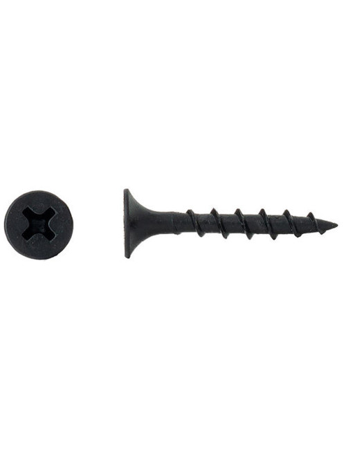 PHILLIPS BUGLE HEAD DRYWALL SCREW BLACK 1" × 6