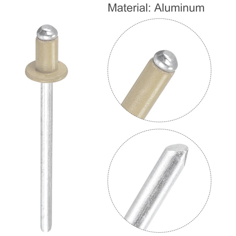ALUMINIUM RIVET BEIGE 3.2 X 6.4