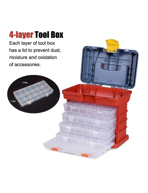 MJ31082 279X184X260MM TOOL BOX PLASTIC HANDLE