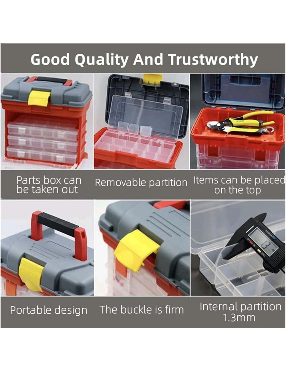 MJ31082 279X184X260MM TOOL BOX PLASTIC HANDLE