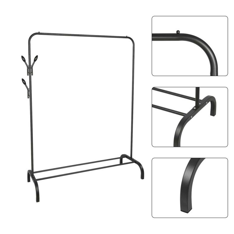 استاند علاقة ملابس حديد ابيض 110 × 150 × 40 سانتي