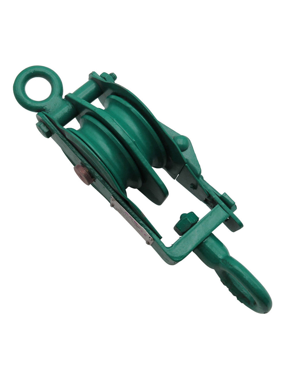SINGLE STEEL PULLEY GREEN 8"
