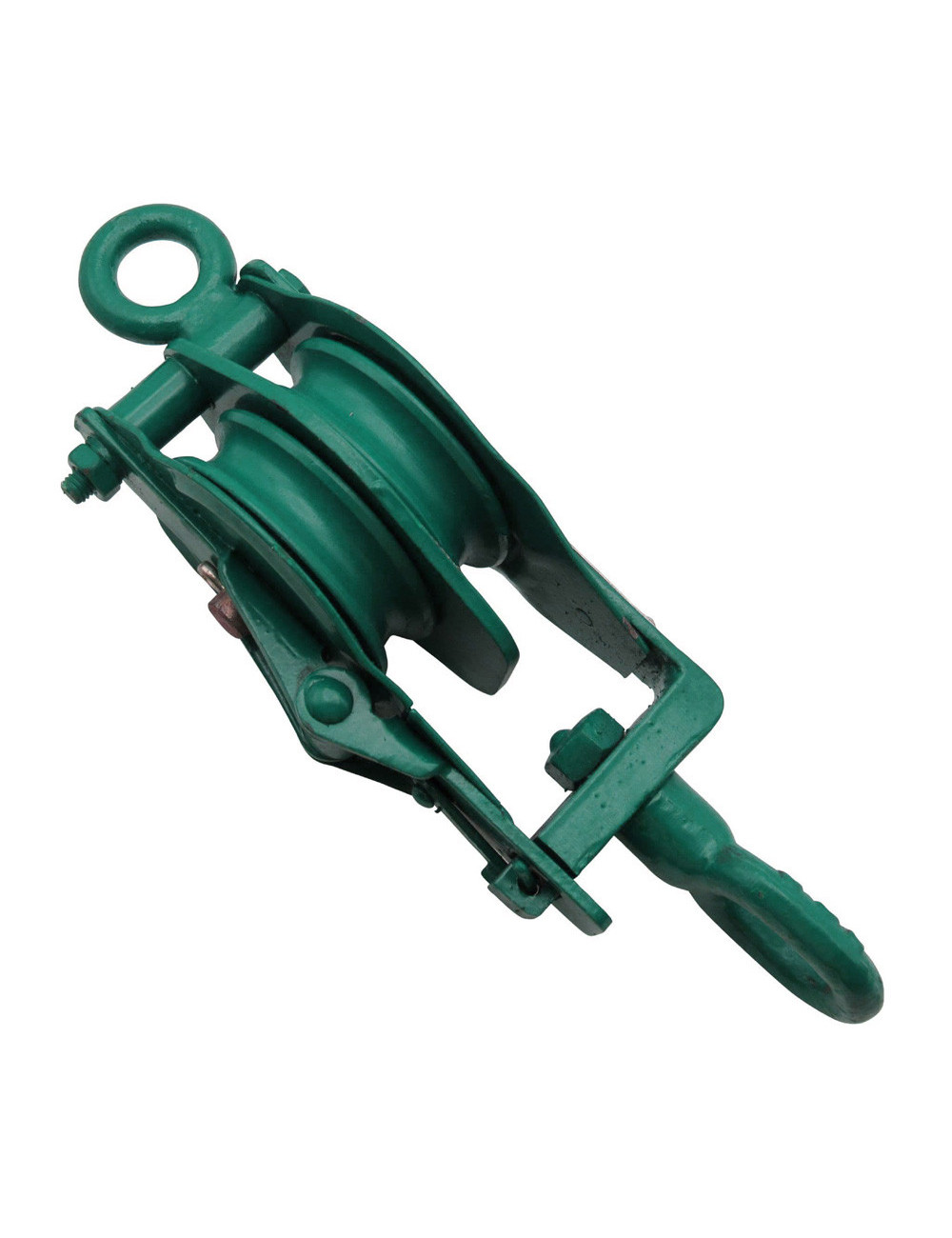 SINGLE STEEL PULLEY GREEN 8"