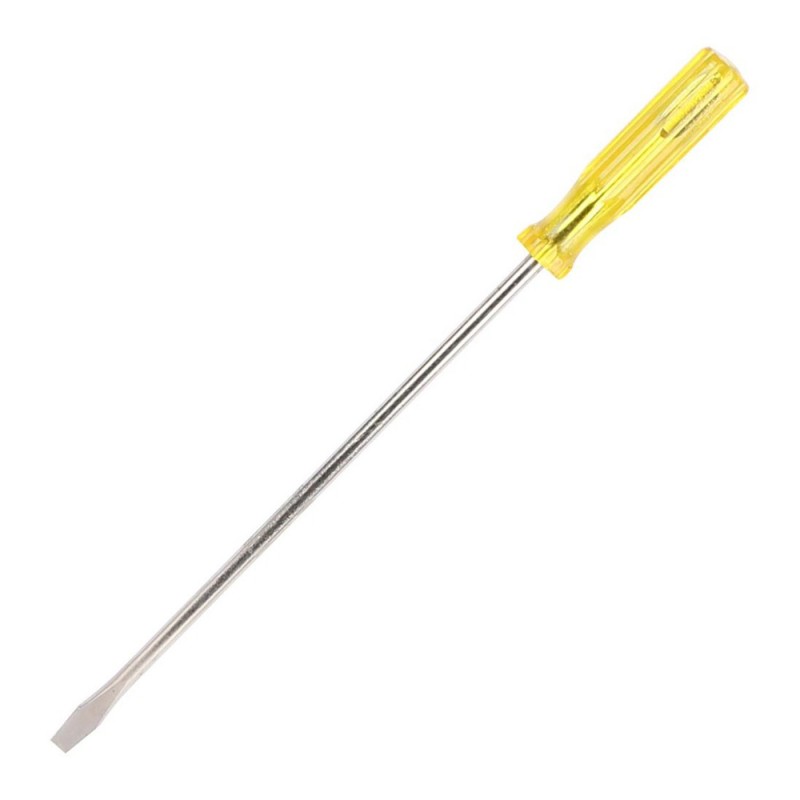 SLOTTED SCREWDRIVER WITH PLASTIC HANDLE 8"
