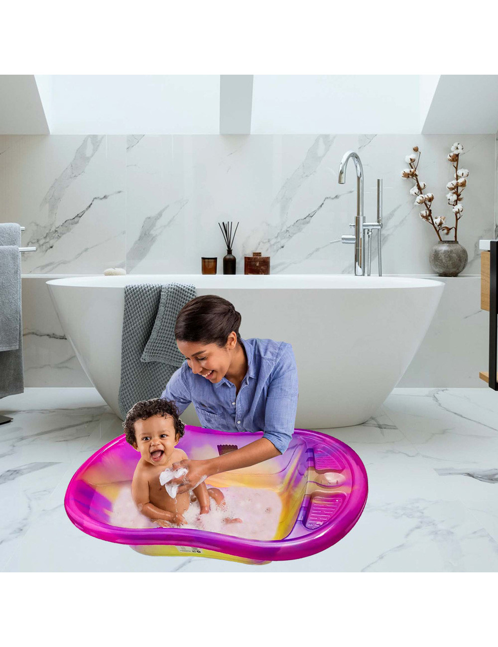 وعاء مستطيل كبير ملون للاستحمام خاص للاطفال