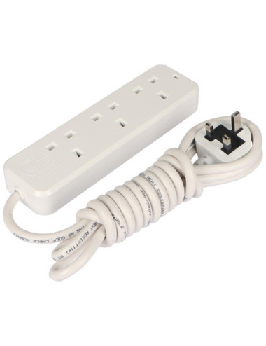 VOLT EXTENSION SOCKET 3WAY X 2MTR WHITE