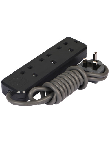 VOLT EXTENSION SOCKET 3WAY X 2MTR BLACK/GREY