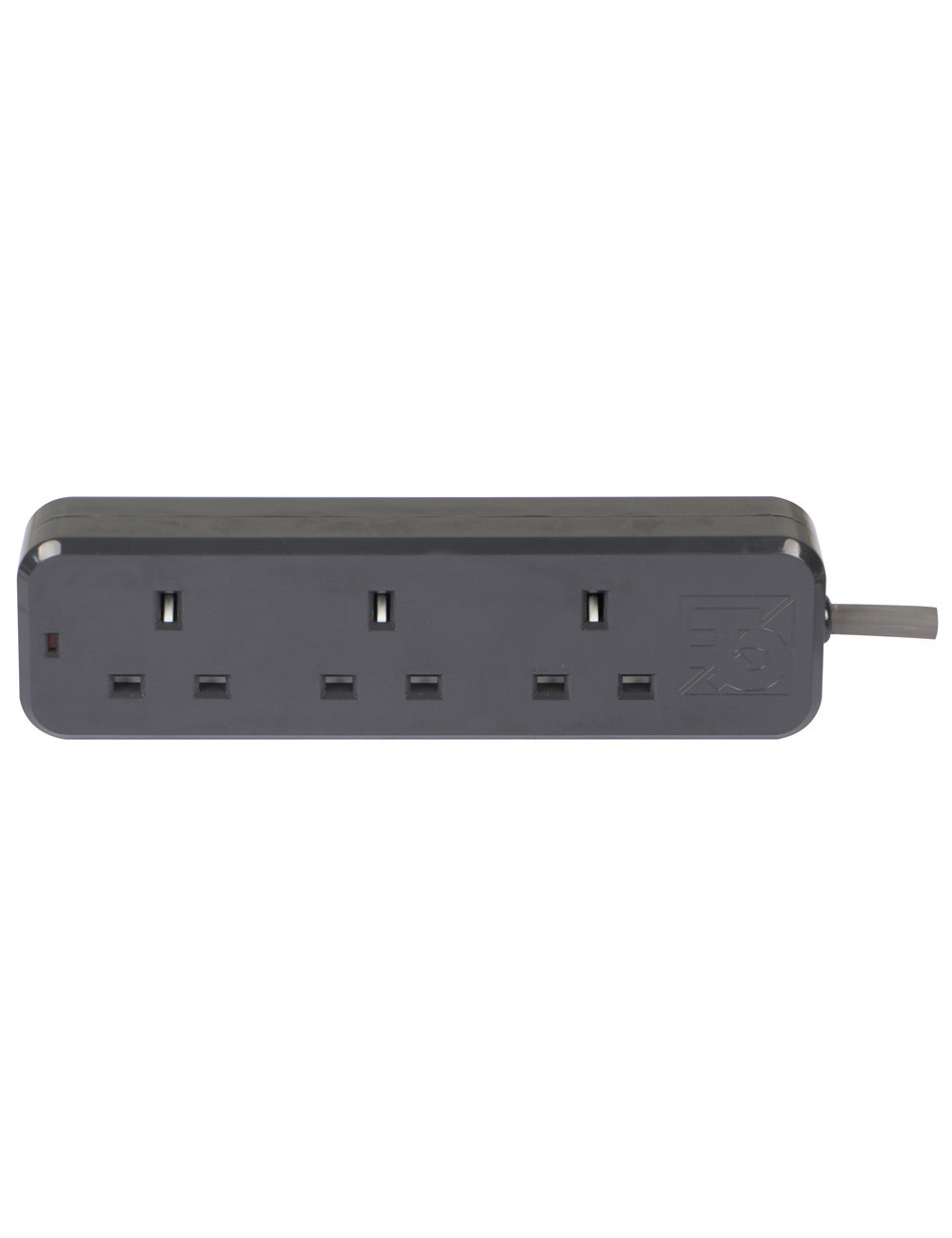 VOLT موزع كهرباء 3 فتحة × 2 متر اسود / رمادي