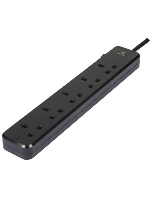 VOLT EXTENSION SOCKET 5WAY X 2MTR BLACK/GREY