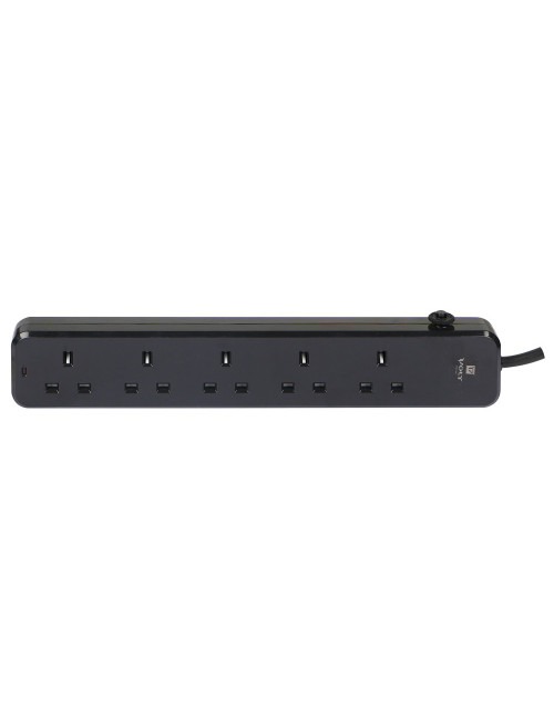 VOLT EXTENSION SOCKET 5WAY X 2MTR BLACK/GREY