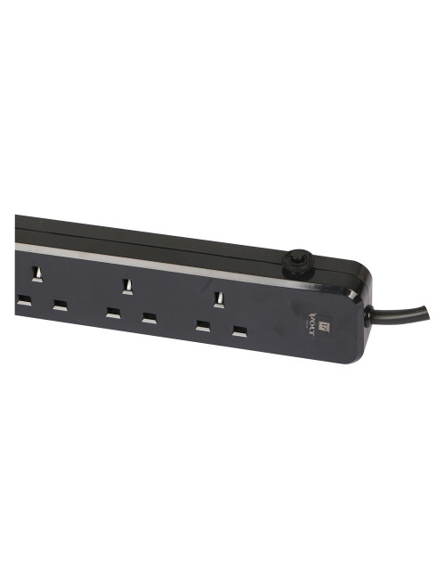 VOLT EXTENSION SOCKET 5WAY X 2MTR BLACK/GREY