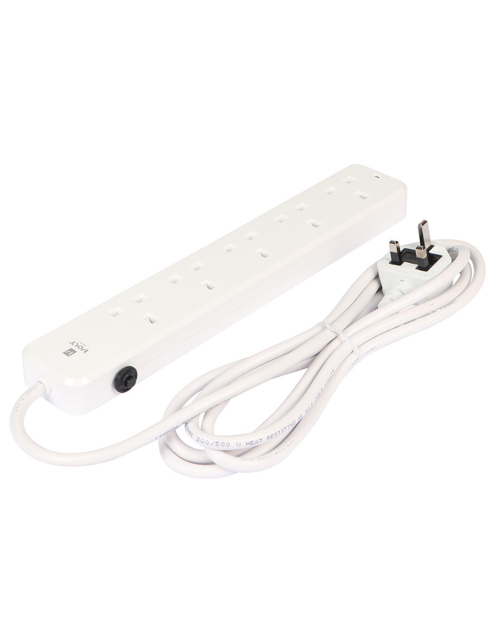 VOLT EXTENSION SOCKET 5WAY X 2MTR WHITE