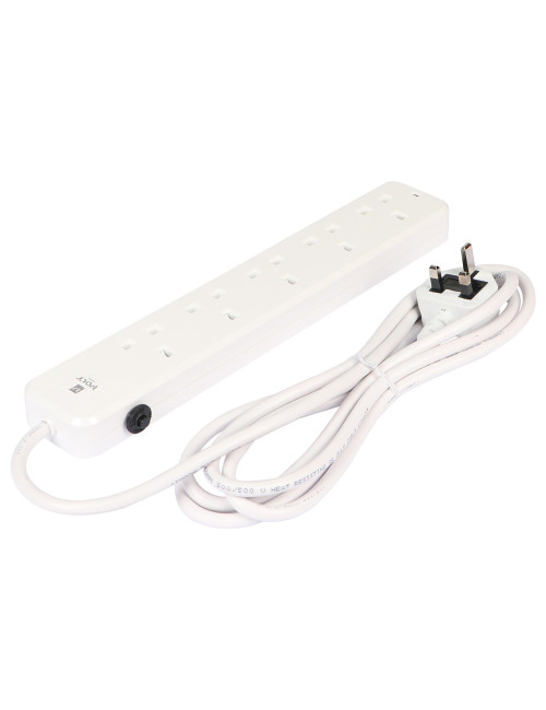 VOLT EXTENSION SOCKET 5WAY X 2MTR WHITE