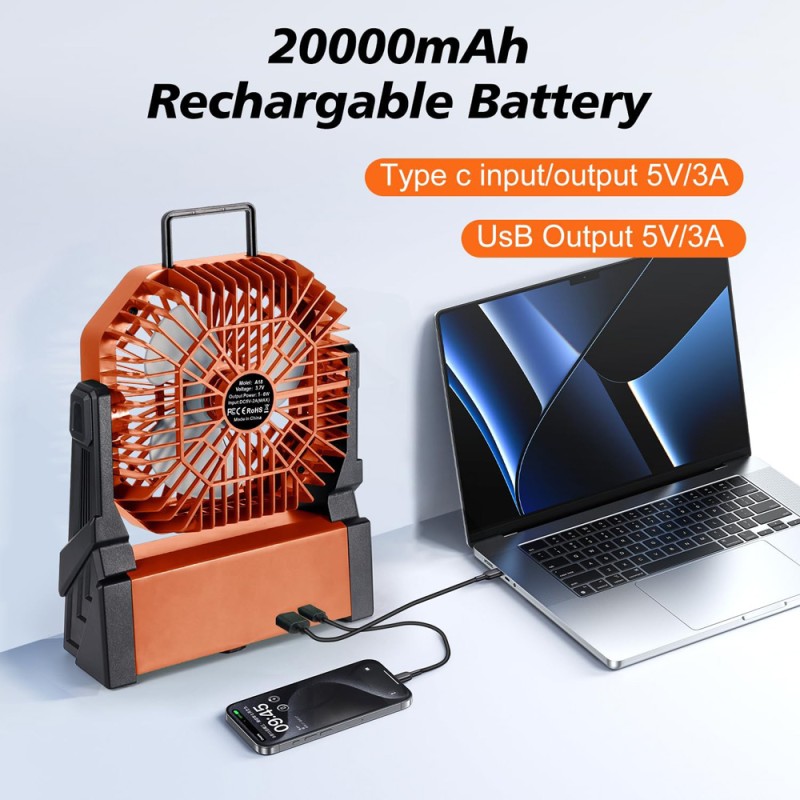 A18-20000 USB مروحة شحن مع لمبة CHN