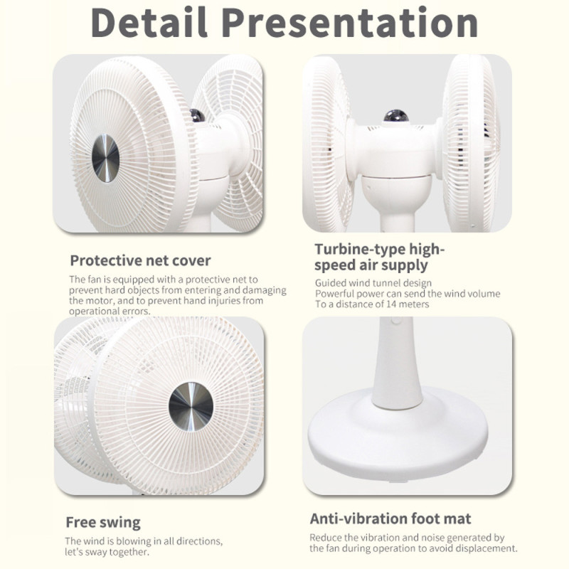 FH360-002DC 5IN1 360 SMART DOUBLE HEAD ELECTRIC STAND FAN 80W