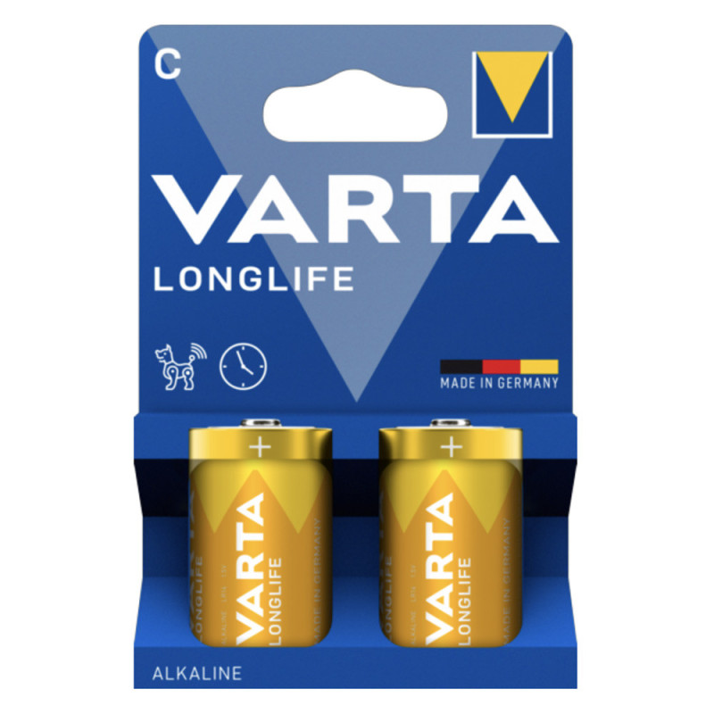 LONGLIFE C 2PCS بطاریات حجم وسط كارت 2حبه