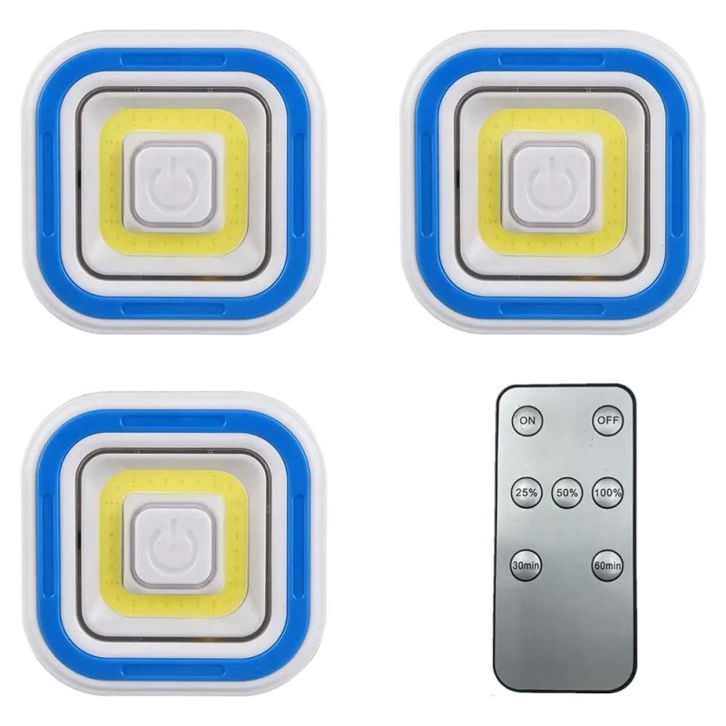 SQUAR LED WITH REMOTE CONTROL 3 PCS SET