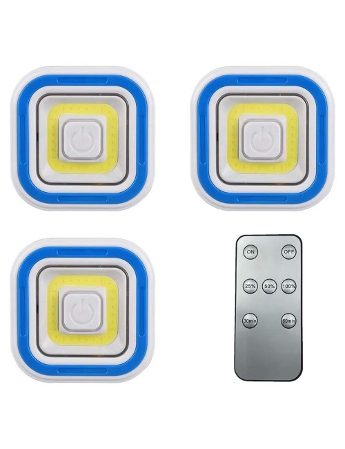 SQUAR LED WITH REMOTE CONTROL 3 PCS SET