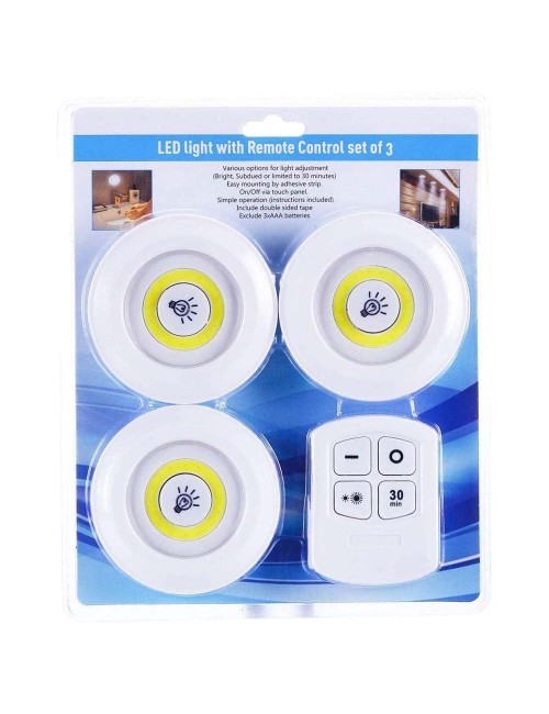 ROUND LED WITH REMOTE CONTROL 3 PCS SET