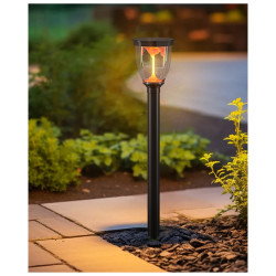 كشاف حديقة طاقة شمسية ثلجي مع عامود