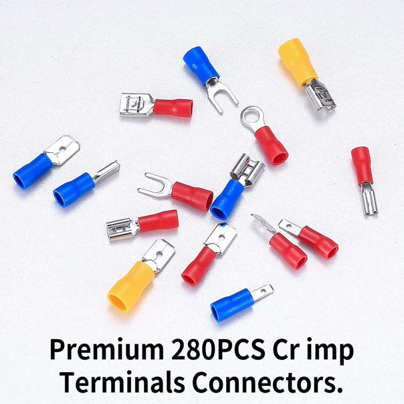 280PCS WIRE TERMINAL ASSORTMENT 18 SIZES