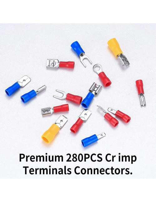 280PCS WIRE TERMINAL ASSORTMENT 18 SIZES