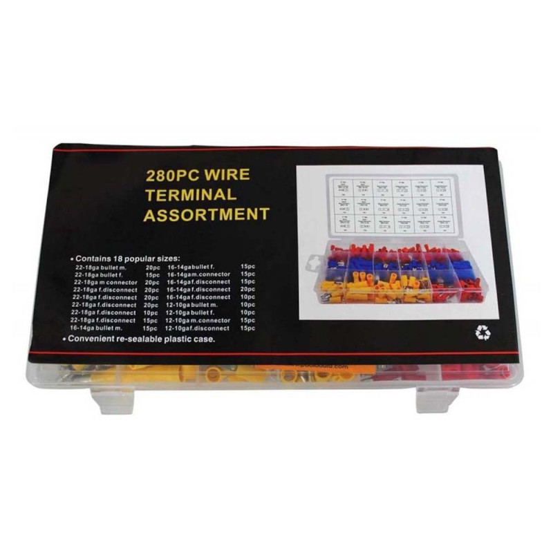 280PCS WIRE TERMINAL ASSORTMENT 18 SIZES