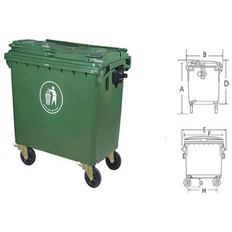 YY-660 DUSTBIN 660 LTR GREY