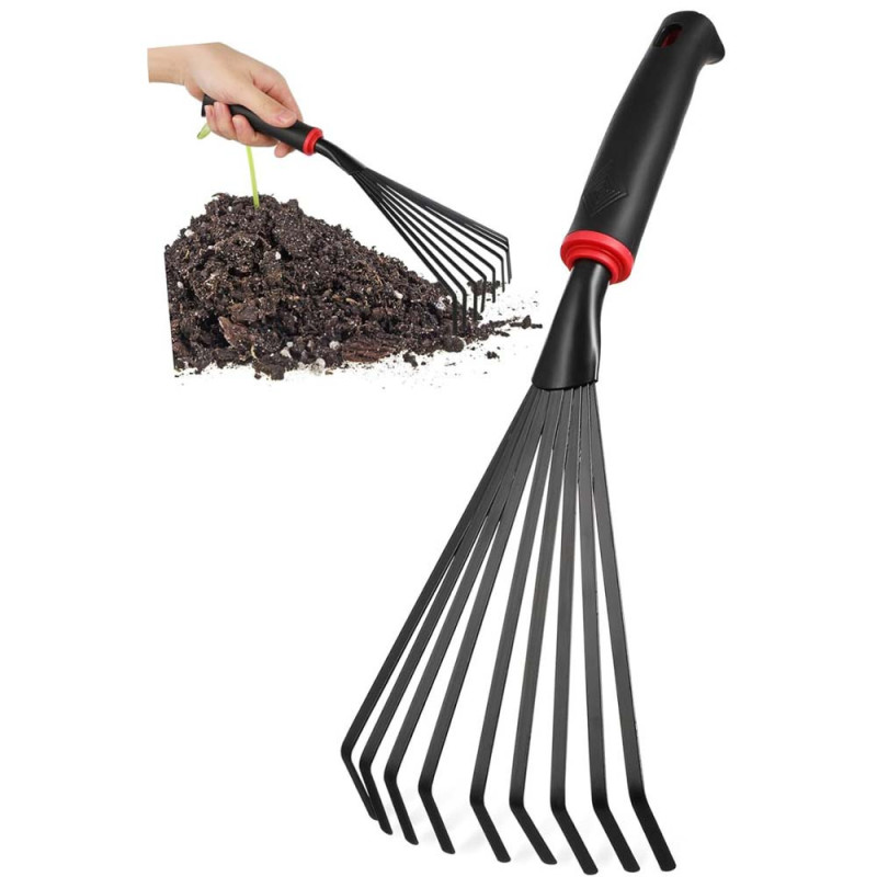 63502 RUBBER HANDLE GARDEN HAND RAKE