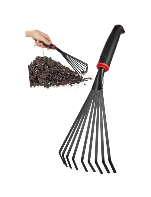 63502 RUBBER HANDLE GARDEN HAND RAKE