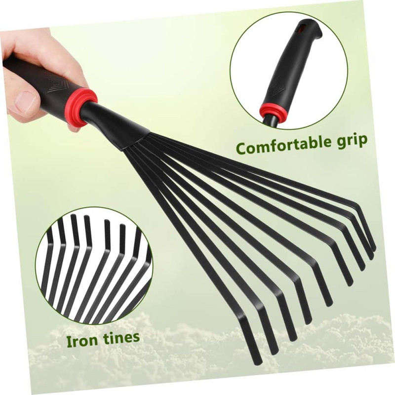 63502 RUBBER HANDLE GARDEN HAND RAKE