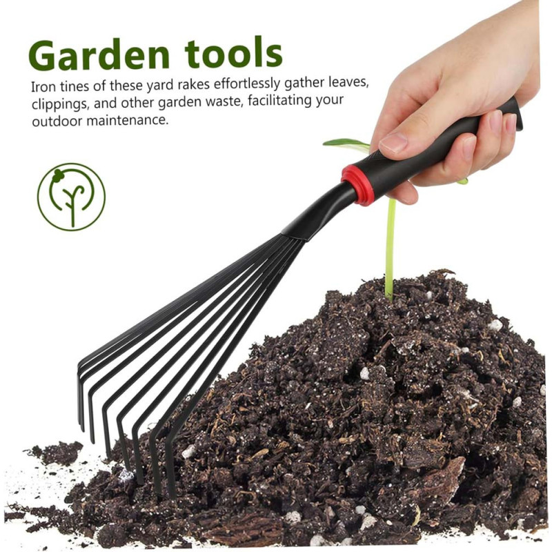63502 RUBBER HANDLE GARDEN HAND RAKE